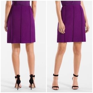 St. John Purple Boucle Knit A-Line Skirt